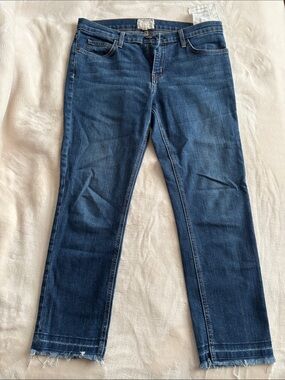Current/Elliott Dark Blue Straight-Leg Jeans